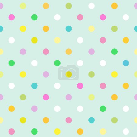 Illustration for Blue Polka Dot pattern, seamless texture - Royalty Free Image