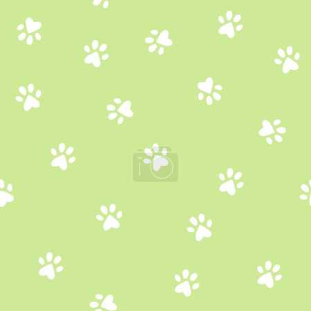 Ilustración de Gato pata textura, pequeñas patas patrón sin costuras - Imagen libre de derechos