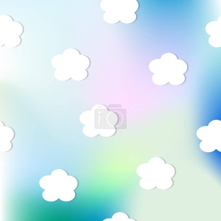 Ilustración de Nubes blancas en el cielo azul abstracto - Imagen libre de derechos