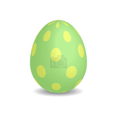 Ilustración de Huevo de Pascua 3D. Verde y amarillo. - Imagen libre de derechos