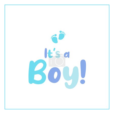 Téléchargez les illustrations : Carte de douche d'anniversaire de bébé garçon, fond de conception de carte - en licence libre de droit