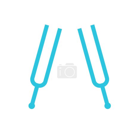 Illustration for Two Tuning forks icon. From blue icon set. - Royalty Free Image