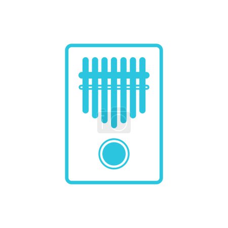 Kalimba, instrumento acústico de música de madera aislado sobre fondo blanco. Del conjunto de iconos azules.