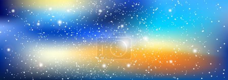 Illustration for Universe banner. Matrix of glowing stars. Space background. - Royalty Free Image