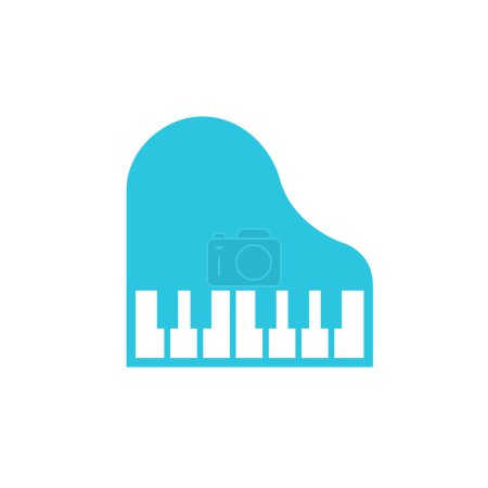 Illustration for Piano icon isolated on white background. From blue icon set. - Royalty Free Image