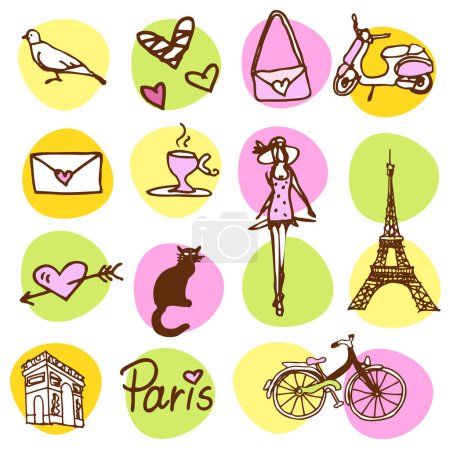 Illustration for Paris, Seamless pattern, Drawing, Cute design - Royalty Free Image