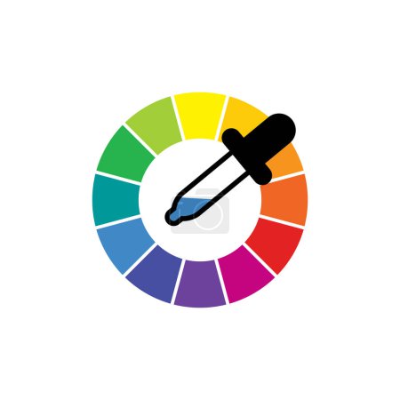 Illustration for Pipette. Color picker. Color wheel. - Royalty Free Image