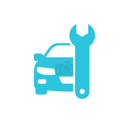 Auto-Reparaturservice Frontansicht-Symbol. Vom blauen Icon-Set.