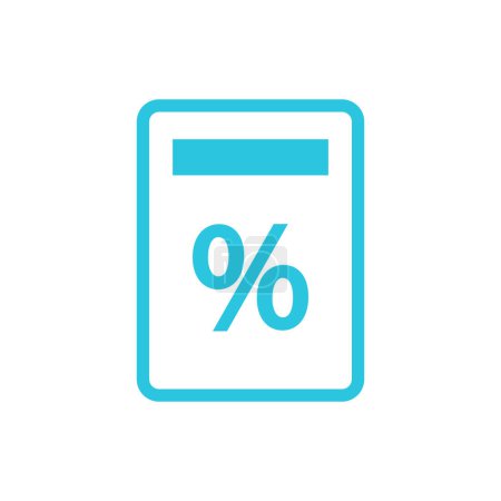 Illustration for Probability percentage calculator. Isolated on white background. From blue icon set. - Royalty Free Image