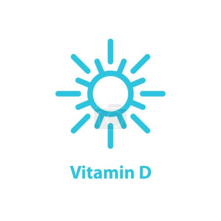 Illustration for Sun, Vitamin D icon, Sunny day. Isolated on white background. From blue icon set. - Royalty Free Image