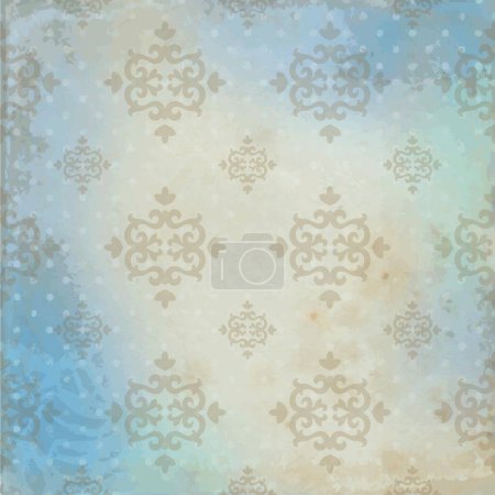 Illustration for Historical floral pattern background design. Vintage, ancient tile with copy space. - Royalty Free Image