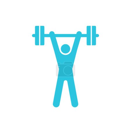 Ilustración de Increíble icono de levantador de pesas, aislado sobre fondo blanco, del conjunto de iconos azul. - Imagen libre de derechos