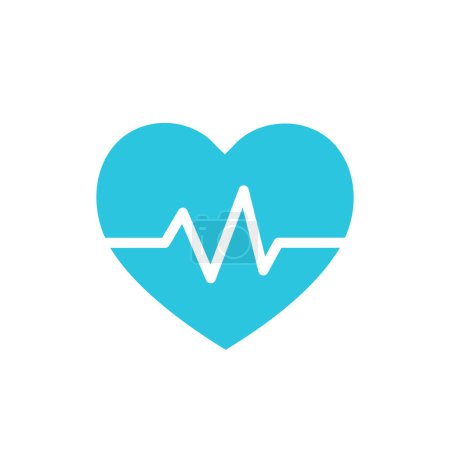 Illustration for Cardio heart icon. Isolated on white background. From blue icon set. - Royalty Free Image