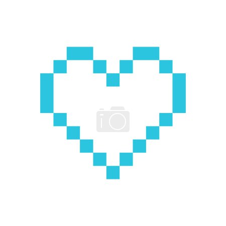 Ilustración de Icono de corazón pixelado. Aislado sobre fondo blanco. - Imagen libre de derechos