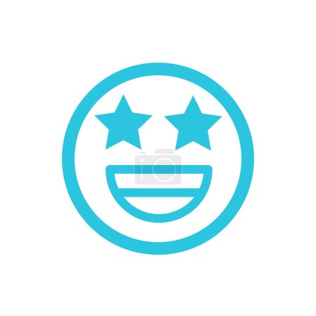 Illustration for Amazing emoji expression, isolated on white background, from blue icon set. - Royalty Free Image
