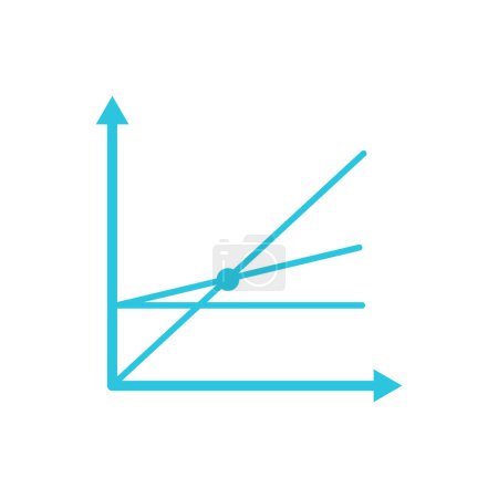 Break-even-Punkt Grafische Analyse. Vom blauen Icon-Set.