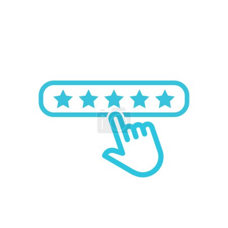Illustration for Usability, Evaluation stars icon, Five Stars review rating icon - rating sign, from blue icon set - Royalty Free Image
