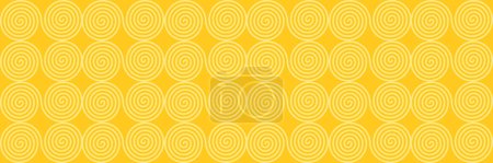 Téléchargez les illustrations : Bannière spirale abstraite jaune avec espace de copie - en licence libre de droit