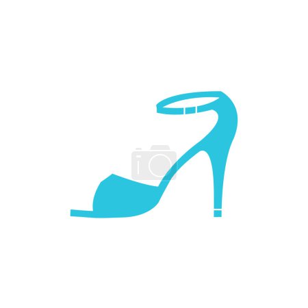 Icono de zapato de tango. Aislado sobre fondo blanco. Del conjunto de iconos azules.