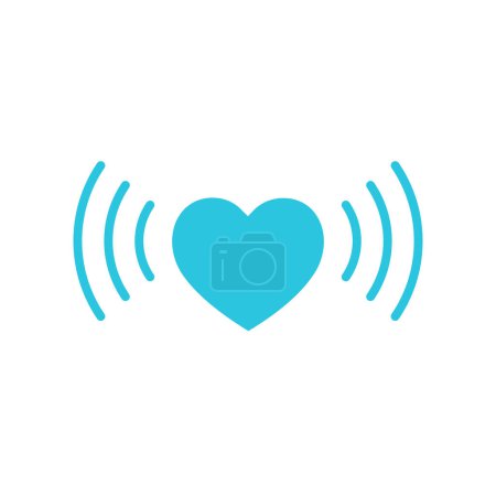Vibrations. Heart beating icon. Isolated on white background. From blue icon set.