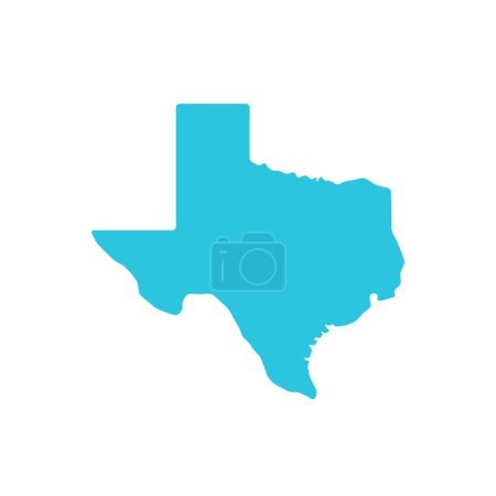 Ilustración de Icono de mapa Texas. Aislado sobre fondo blanco. Del conjunto de iconos azules. - Imagen libre de derechos