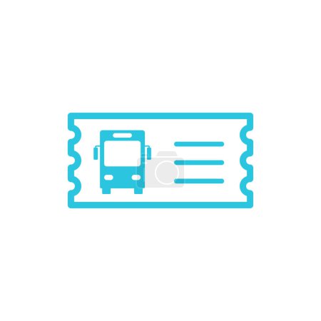 Ilustración de Icono del billete de autobús. Aislado sobre fondo blanco. Del conjunto de iconos azules. - Imagen libre de derechos