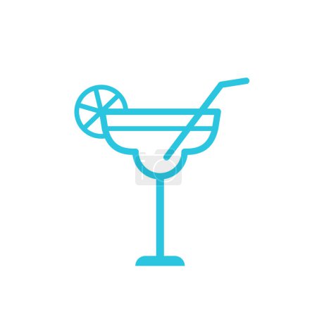 Margarita Cocktail Ikone. Vereinzelt auf weißem Hintergrund. Vom blauen Icon-Set.