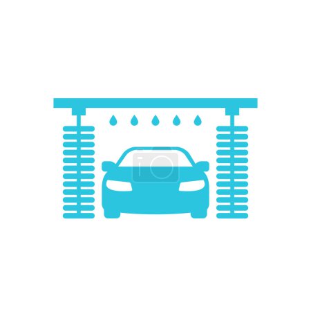 Illustration for Car wash service icon. From blue icon set. - Royalty Free Image