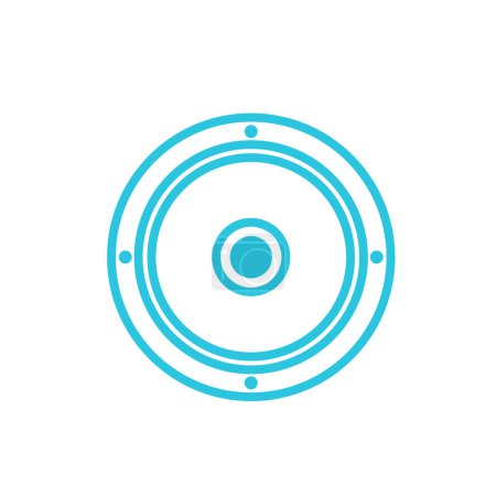 Bass car speaker icon. Isolated on white background. From blue icon set.