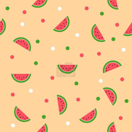 Illustration for Seamless Summer Watermelon background texture - Royalty Free Image