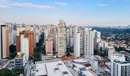 Photo for Aerial view of buildings near to the Avenida Paulista in the Sao Paulo city, Brazil. - Royalty Free Image