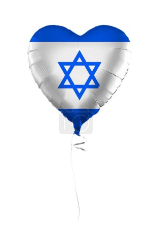 Foto de Concepto de Israel. Globo con bandera israelí aislada sobre fondo blanco. Educación, caridad, emigración, viajes y aprendizaje de idiomas - Imagen libre de derechos