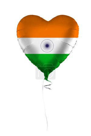 Foto de Concepto de India. Globo con bandera india aislada sobre fondo blanco. Educación, caridad, emigración, viajes y aprendizaje de idiomas - Imagen libre de derechos