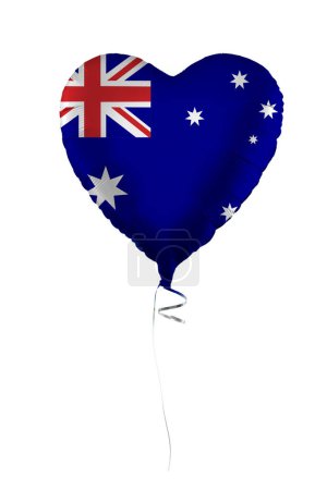 Foto de Concepto de Australia. Globo con bandera australiana aislada sobre fondo blanco. Educación, caridad, emigración, viajes y aprendizaje de idiomas - Imagen libre de derechos