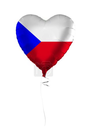 Foto de Czech Republic concept. Balloon with Czech flag isolated on white background. Education, charity, emigration, travel and learning language - Imagen libre de derechos