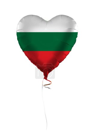 Foto de Concepto búlgaro. Globo con bandera búlgara aislado sobre fondo blanco. Educación, caridad, emigración, viajes y aprendizaje de idiomas - Imagen libre de derechos