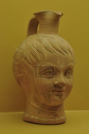 Pitcher vase in the shape of a boy's head. Ancient agora, Athens Greece.