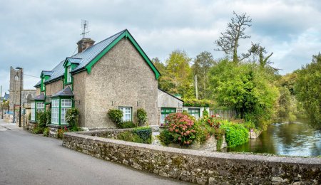 Photo for Panoramic view to street and river in Cong village. County Mayo, Ireland - Royalty Free Image