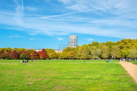 Photo for Scenic view to autumn Hyde Park. London, England - Royalty Free Image