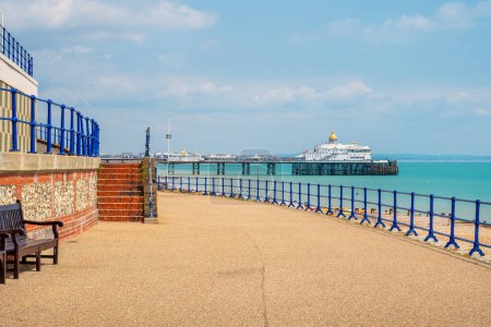Photo for View along seaside promenade in Eastbourne. Sussex, England - Royalty Free Image