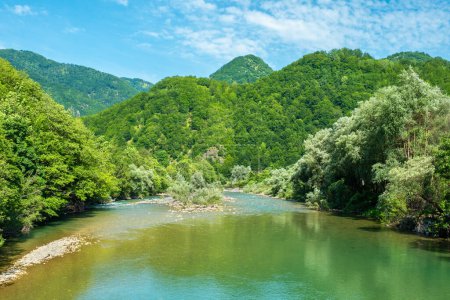 Foto de Paisaje de montaña a lo largo del río Tara. Montenegro - Imagen libre de derechos