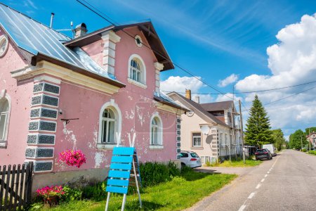 Main street of old believers village at Kolkja. Estonia, Baltic States