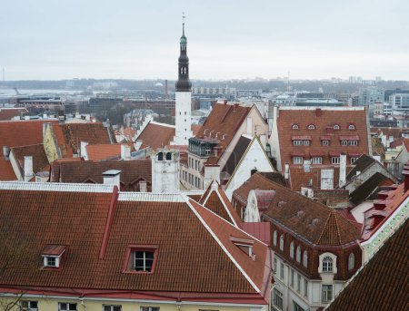 Téléchargez les photos : Panorama du paysage urbain de la vieille ville Tallinn, Estonie - en image libre de droit