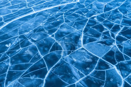 Photo for Aerial view of frozen lake. Ice from drone view. Background texture concept. - Royalty Free Image