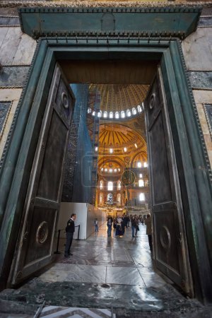 Photo for Istanbul, Turkey - April 21, 2017: Interior Hagia Sophia, Aya Sofya museum in Istanbul Turkey - Royalty Free Image