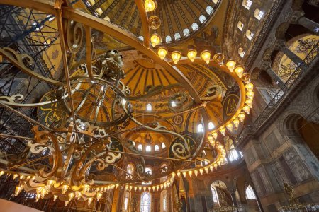 Photo for Istanbul, Turkey - April 21, 2017: Interior Hagia Sophia, Aya Sofya museum in Istanbul Turkey - Royalty Free Image