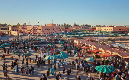 Photo for Morocco, Marrakech, February 02, 2017: Jemaa el-Fnaa square - Marakech Morocco - Royalty Free Image