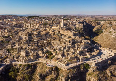 Foto de Vista aérea de Matera sobre Italia, patrimonio mundial de la Unesco - Imagen libre de derechos