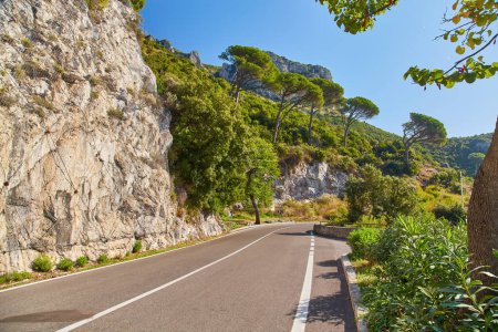 Photo for Curving roadway along the Amalfi Coast in Italy. - Royalty Free Image