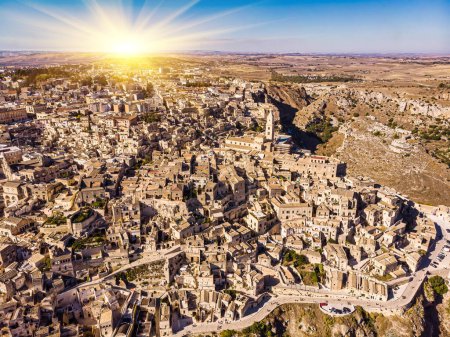 Foto de Vista aérea de Matera sobre Italia, patrimonio mundial de la Unesco - Imagen libre de derechos